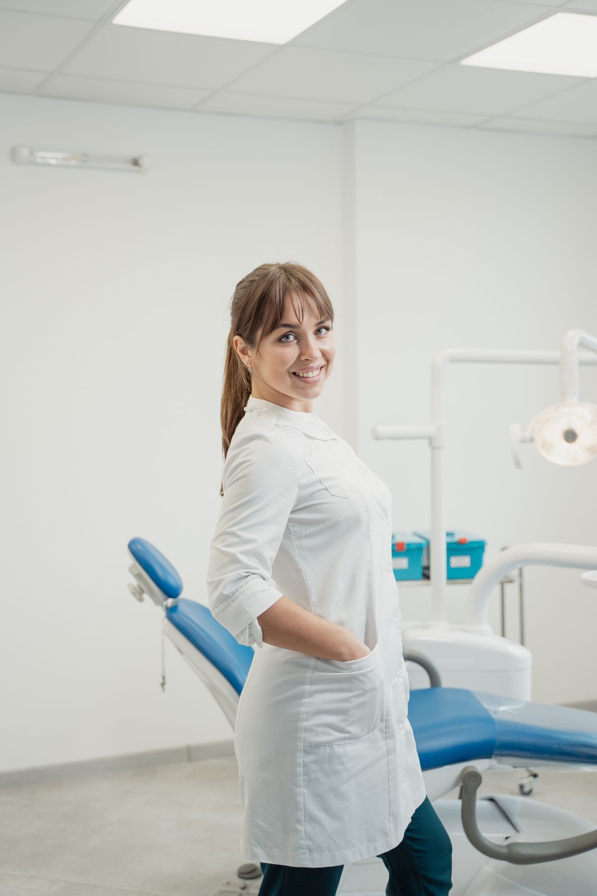 Dentist in a modern clinic