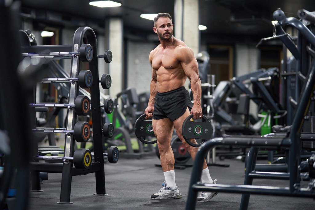 Athlete preparing to lift a barbell